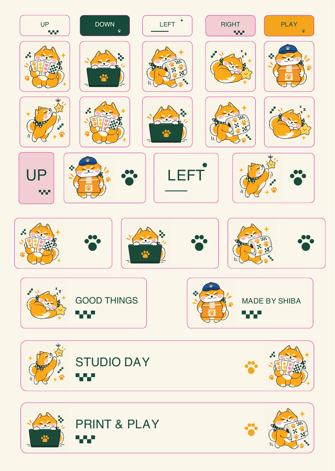 SHIBA Studio Day แบบ Small ชิ้นเล็กและปุ่มยาว